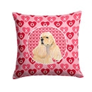 Buff Cocker Spaniel Hearts Love Valentine's Day Throw Pillow - 14x14 Decorative Pillow – Art for Your Home & Patio SS4522PW1414