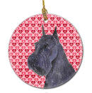 Schnauzer Hearts Love and Valentine's Day Ceramic Ornament
