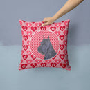 Schnauzer Hearts Love and Valentine's Day Portrait Throw Pillow - 14x14 Decorative Pillow – Art for Your Home & Patio SS4523PW1414