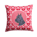 Schnauzer Hearts Love and Valentine's Day Portrait Throw Pillow - 14x14 Decorative Pillow – Art for Your Home & Patio SS4523PW1414