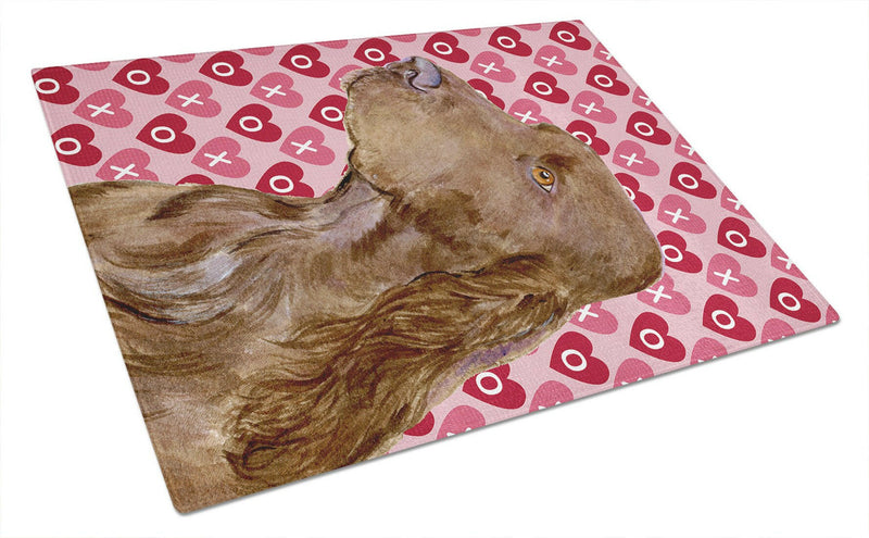 Field Spaniel Hearts Love and Valentine's Day Glass Cutting Boards – Durable, Decorative Kitchen Art Large