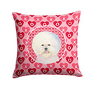 Bichon Frise Hearts Love and Valentine's Day Portrait Throw Pillow - 14x14 Decorative Pillow – Art for Your Home & Patio SS4526PW1414
