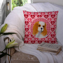 Cavalier Spaniel Hearts Love and Valentine's Day Portrait Throw Pillow - 14x14 Decorative Pillow – Art for Your Home & Patio SS4527PW1414