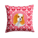 Cavalier Spaniel Hearts Love and Valentine's Day Portrait Throw Pillow - 14x14 Decorative Pillow – Art for Your Home & Patio SS4527PW1414