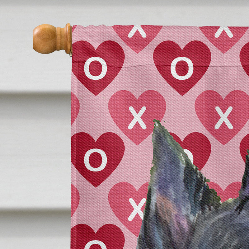 Scottish Terrier Hearts Love and Valentine's Day  Flag Canvas House Size