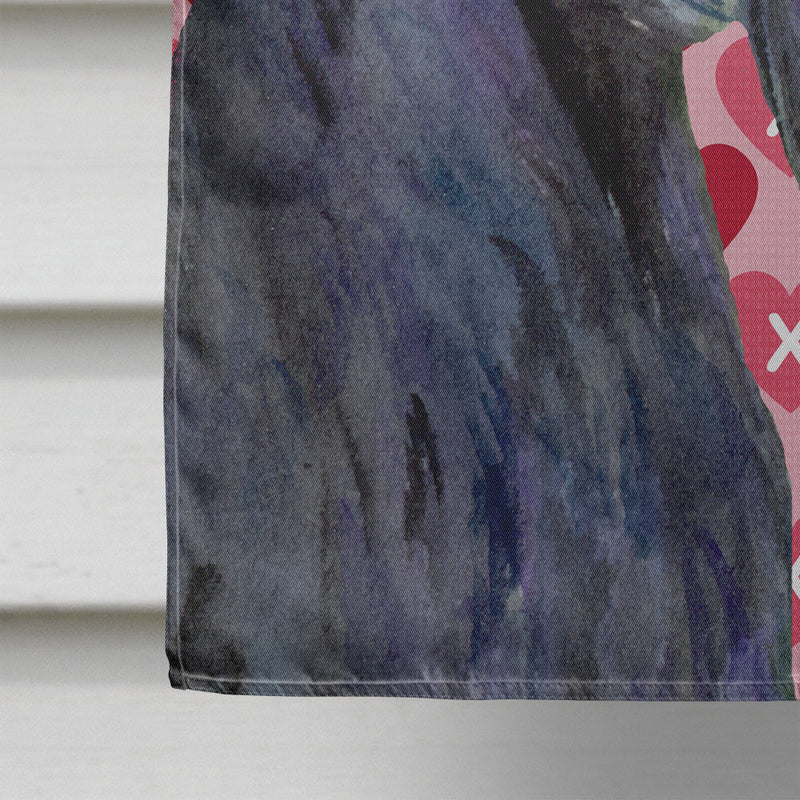 Scottish Terrier Hearts Love and Valentine's Day  Flag Canvas House Size