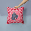 Scottish Terrier Hearts Love Valentine's Day Portrait Throw Pillow - 14x14 Decorative Pillow – Art for Your Home & Patio SS4529PW1414