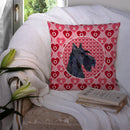Scottish Terrier Hearts Love Valentine's Day Portrait Throw Pillow - 14x14 Decorative Pillow – Art for Your Home & Patio SS4529PW1414