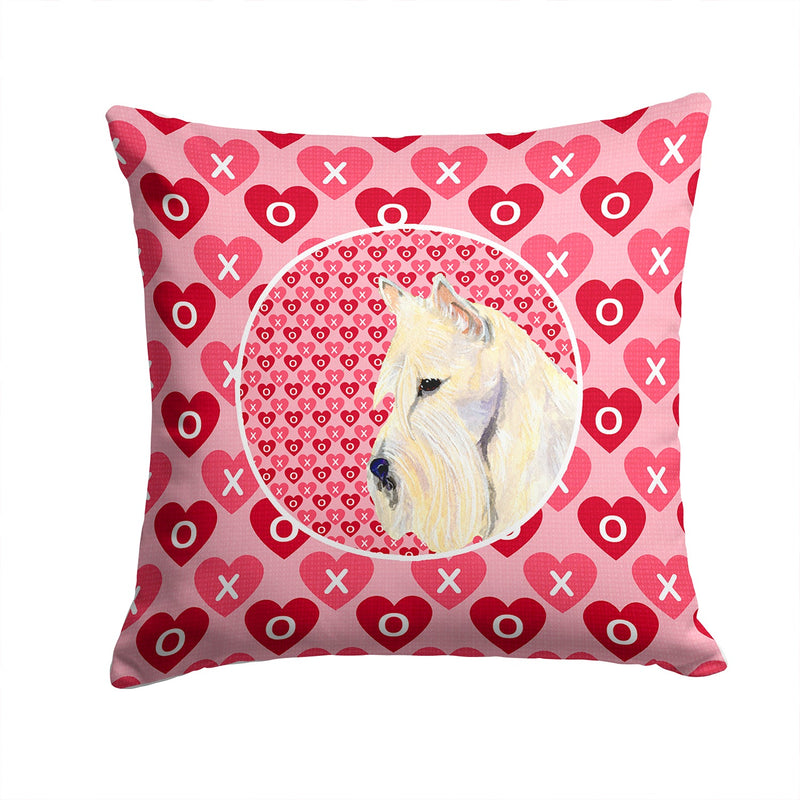 Scottish Terrier Hearts Love Valentine's Day Portrait Throw Pillow - 14x14 Decorative Pillow – Art for Your Home & Patio SS4530PW1414