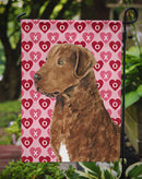 Chesapeake Bay Retriever Hearts Love and Valentine's Day  Garden Flag – Decorative Outdoor Yard Flag