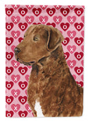 Chesapeake Bay Retriever Hearts Love and Valentine's Day  Garden Flag – Decorative Outdoor Yard Flag