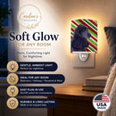 Cocker Spaniel Candy Cane Holiday Christmas Ceramic Night Light Compact, UL-Certified, Ideal for Bedroom, Bathroom, Nursery, Hallway, Kitchen, 6x4x3, Multicolor