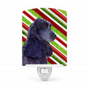Cocker Spaniel Candy Cane Holiday Christmas Ceramic Night Light Compact, UL-Certified, Ideal for Bedroom, Bathroom, Nursery, Hallway, Kitchen, 6x4x3, Multicolor