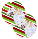 Borzoi Candy Cane Holiday Christmas Car Coasters – Set of 2 - Absorbent Stone with Fun & Functional Artwork SS4544CARC