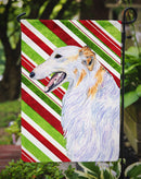 Borzoi Candy Cane Holiday Christmas Garden Flag – Decorative Outdoor Yard Flag