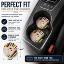Maltese Candy Cane Holiday Christmas Set of 2 Cup Holder Car Coasters Absorbent Round Sandstone Coasters Gifts for Men or Women, 2.5, Multicolor