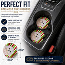Maltese Candy Cane Holiday Christmas Set of 2 Cup Holder Car Coasters Absorbent Round Sandstone Coasters Gifts for Men or Women, 2.5, Multicolor