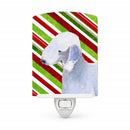Bedlington Terrier Candy Cane Holiday Christmas Ceramic Night Light Compact, UL-Certified, Ideal for Bedroom, Bathroom, Nursery, Hallway, Kitchen, 6x4x3, Multicolor