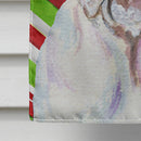 Bulldog English Candy Cane Holiday Christmas House Flag 28x40 Porch Sleeve Pole Decorative Outside Yard Banner Artwork Wall Hanging, Polyester