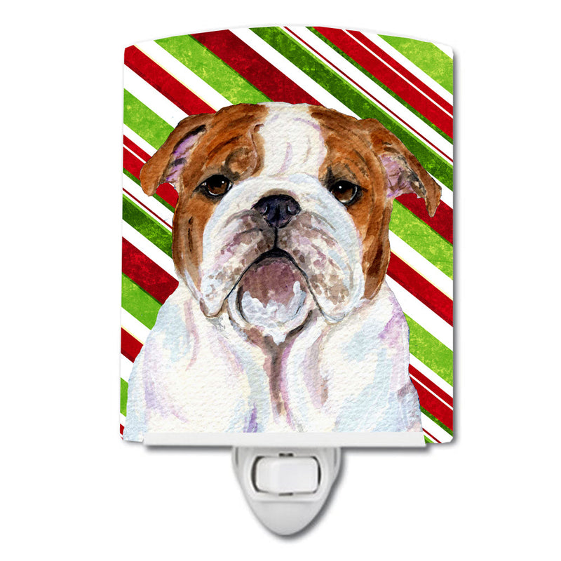 Bulldog English Candy Cane Holiday Christmas Ceramic Night Light SS4553CNL