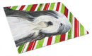 Bearded Collie Candy Cane Holiday Christmas Cutting Board Tempered Glass Kitchen Cutting Surface, Heat Resistant Chopping, Non-Slip Feet, Food Prep & Serving