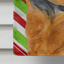 Chow Chow Candy Cane Holiday Christmas House Flag 28x40 Porch Sleeve Pole Decorative Outside Yard Banner Artwork Wall Hanging, Polyester