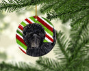 Affenpinscher Candy Cane Holiday Christmas Ornament - Round Ceramic Ornament – Artist-Designed Keepsake Decoration SS4580