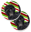 Affenpinscher Candy Cane Holiday Christmas Car Coasters – Set of 2 - Absorbent Stone with Fun & Functional Artwork SS4580CARC