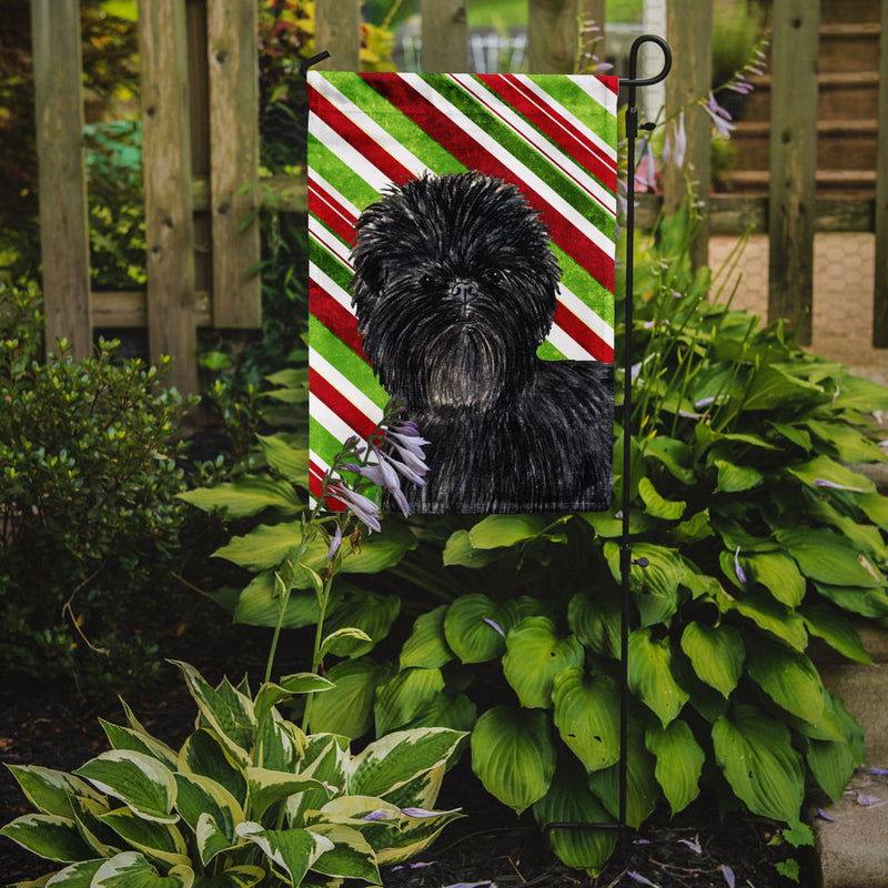 Affenpinscher Candy Cane Holiday Christmas Flag Garden Size