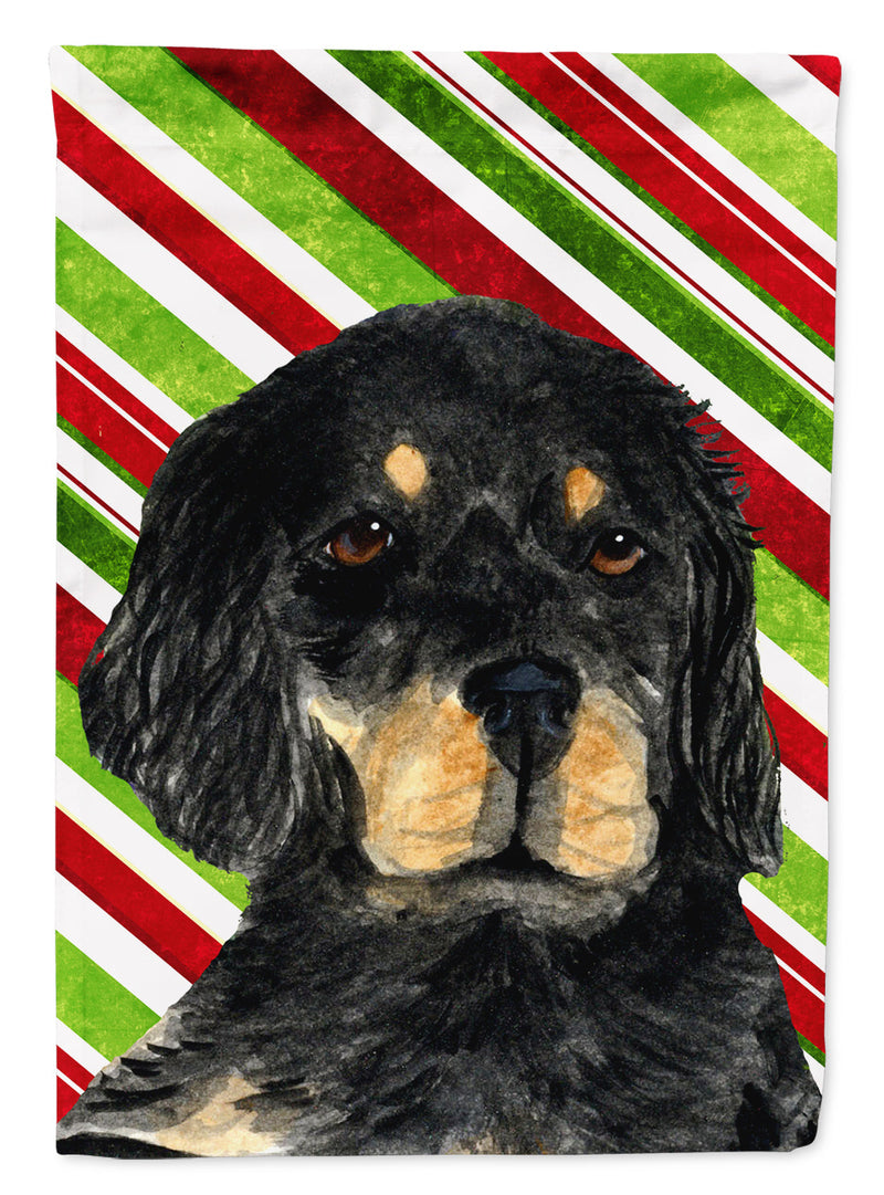 Gordon Setter Candy Cane Holiday Christmas Flag Canvas House Size