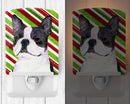 Boston Terrier Candy Cane Holiday Christmas Ceramic Night Light SS4585CNL