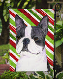 Boston Terrier Candy Cane Holiday Christmas Garden Flag – Decorative Outdoor Yard Flag