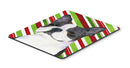 Boston Terrier Candy Cane Holiday Christmas Mouse Pad, Hot Pad or Trivet