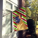 Mastiff Candy Cane Holiday Christmas House Flag 28x40 Porch Sleeve Pole Decorative Outside Yard Banner Artwork Wall Hanging, Polyester