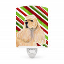 Cocker Spaniel Candy Cane Holiday Christmas Ceramic Night Light Compact, UL-Certified, Ideal for Bedroom, Bathroom, Nursery, Hallway, Kitchen, 6x4x3, Multicolor