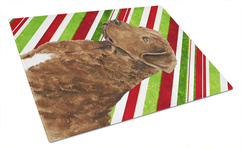 Chesapeake Bay Retriever Candy Cane Holiday Christmas Glass Cutting Board Large