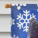 Skye Terrier Winter Snowflakes Holiday House Flag 28x40 Porch Sleeve Pole Decorative Outside Yard Banner Artwork Wall Hanging, Polyester