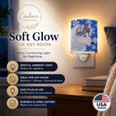 Siberian Husky Winter Snowflakes Holiday Ceramic Night Light Compact, UL-Certified, Ideal for Bedroom, Bathroom, Nursery, Hallway, Kitchen, 6x4x3, Multicolor