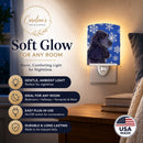 Cocker Spaniel Winter Snowflakes Holiday Ceramic Night Light Compact, UL-Certified, Ideal for Bedroom, Bathroom, Nursery, Hallway, Kitchen, 6x4x3, Multicolor