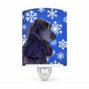 Cocker Spaniel Winter Snowflakes Holiday Ceramic Night Light Compact, UL-Certified, Ideal for Bedroom, Bathroom, Nursery, Hallway, Kitchen, 6x4x3, Multicolor