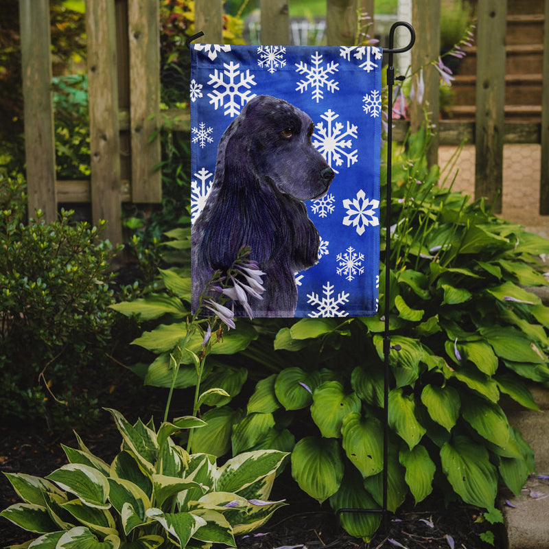 Cocker Spaniel Winter Snowflakes Holiday Flag Garden Size