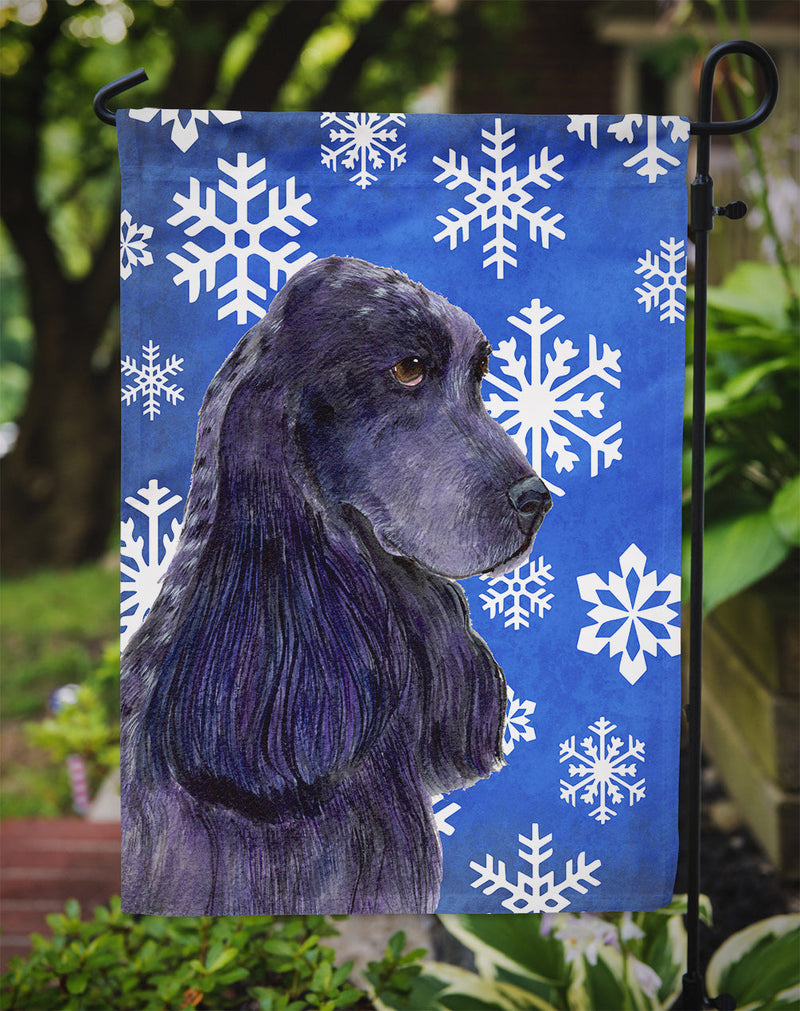 Cocker Spaniel Winter Snowflakes Holiday Flag Garden Size