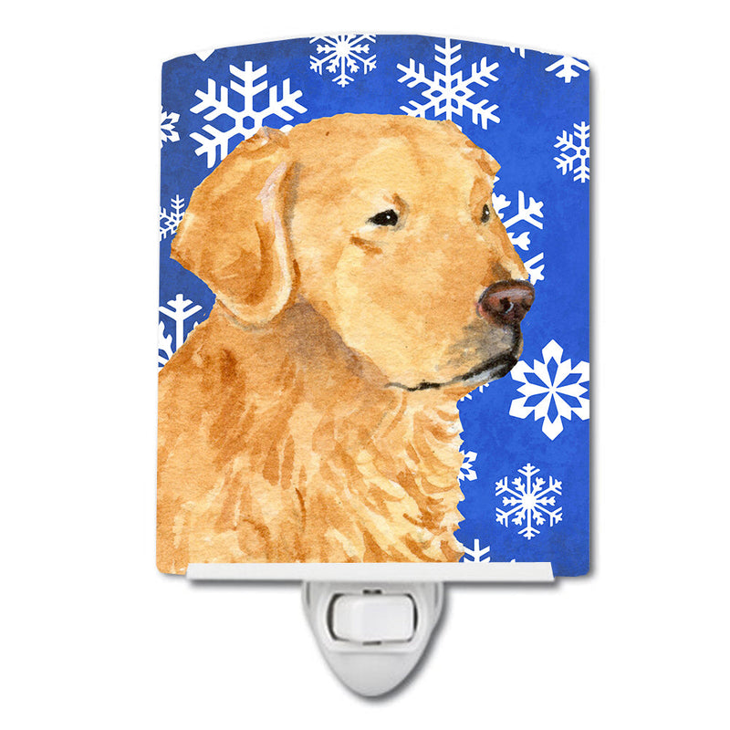 Golden Retriever Winter Snowflakes Holiday Ceramic Night Light SS4614CNL