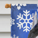 Schnauzer Winter Snowflakes Holiday House Flag 28x40 Porch Sleeve Pole Decorative Outside Yard Banner Artwork Wall Hanging, Polyester