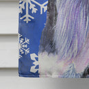 Schnauzer Winter Snowflakes Holiday House Flag 28x40 Porch Sleeve Pole Decorative Outside Yard Banner Artwork Wall Hanging, Polyester
