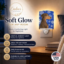 Doberman Winter Snowflakes Holiday Ceramic Night Light Compact, UL-Certified, Ideal for Bedroom, Bathroom, Nursery, Hallway, Kitchen, 6x4x3, Multicolor