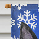 Australian Kelpie Winter Snowflakes Holiday House Flag 28x40 Porch Sleeve Pole Decorative Outside Yard Banner Artwork Wall Hanging, Polyester