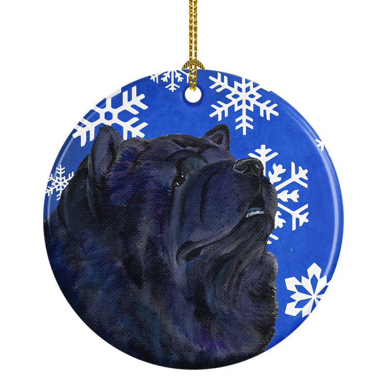 Chow Chow Winter Snowflakes Holiday Christmas Ceramic Ornament SS4639