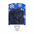 Chow Chow Winter Snowflakes Holiday Ceramic Night Light Compact, UL-Certified, Ideal for Bedroom, Bathroom, Nursery, Hallway, Kitchen, 6x4x3, Multicolor