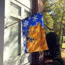 Chow Chow Winter Snowflakes Holiday House Flag 28x40 Porch Sleeve Pole Decorative Outside Yard Banner Artwork Wall Hanging, Polyester